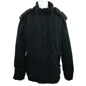 Ampake Black Winter Coat Ski Jacket Removable Hood